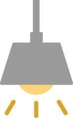 ペンダント照明のシンプルカラーイラスト