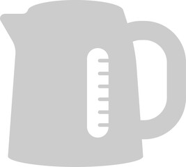 電気ケトルのシンプルなモノクロイラスト