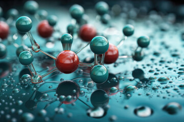 Microscopic view of chemical bonding structure - Generative AI