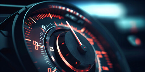 futuristic digital speedometer, generative ai