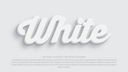 3d white mockup editable text effect premium vector