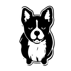 Dog logo illustration for your design. Black and white logo