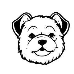 Dog logo illustration for your design. Black and white logo