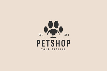 pet shop logo vector icon illustration