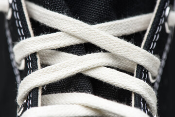 Laced sneakers close-up