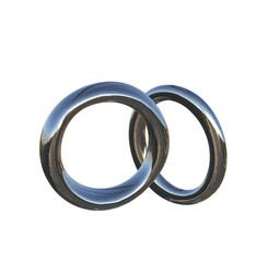 two silver rings
3D  silver day on a transparent background