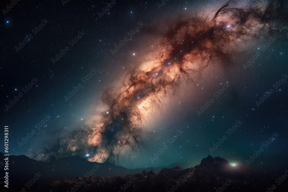 Poster nebulous swirls and twirls in outer space, created with generative ai
