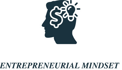 Enterpreneurial mindset icon. Monochrome simple sign from business concept collection. Enterpreneurial mindset icon for logo, templates, web design and infographics.
