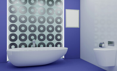 Abstract  toilet and bathroom interior for background. 3D rendering.