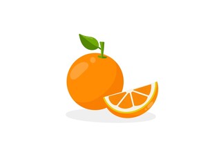 Mixed oranges are popular fruits. For making logos and brands on a white background.