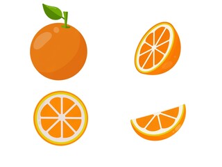Mixed oranges are popular fruits. For making logos and brands on a white background.