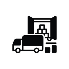 Black solid icon for supplied 