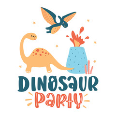 Dinosaur Lettering Quotes For Printable Poster, Tote Bags, Mugs, Wall Decor, Baby Room Design, and T-Shirt Design. Kids Shirt Design With DInosaur Illustration.