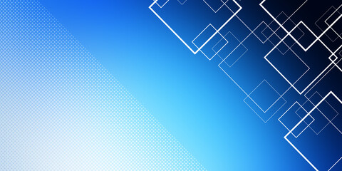 Minimal geometric background. Dynamic blue shapes composition with white lines. Abstract background modern hipster futuristic graphic
