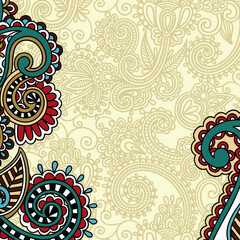 floral background with paisley and indian florals. damask style pattern for textile and decoration. classic ornament with flowers.
