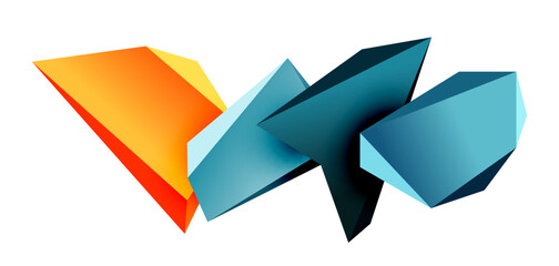 Vector 3d low poly triangle geometric design elements