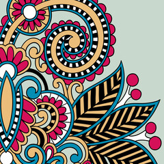 floral background with paisley and indian florals. damask style pattern for textile and decoration. classic ornament with flowers.