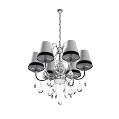 crystal chandelier for the interior isolated on transparent background, home lighting, 3D illustration, cg render