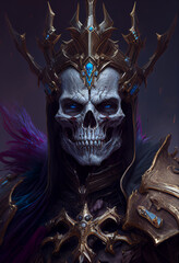 Naklejka premium Portrait of a dead king in armor. Genarated AI