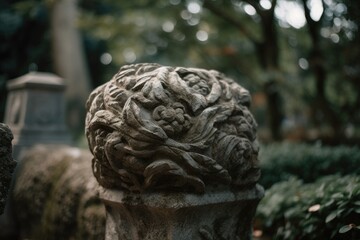Stone Sculpture in a Public Garden - AI Generated
