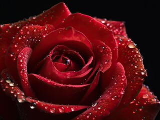 Vibrant Red Rose in Full Bloom - AI Generated