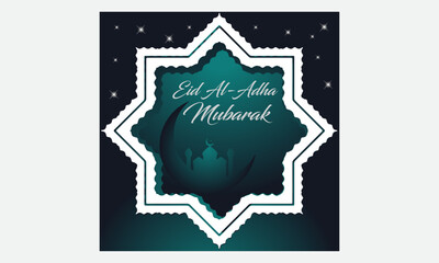 Eid al adha mubarak islamic festival wishing social media post template 2023