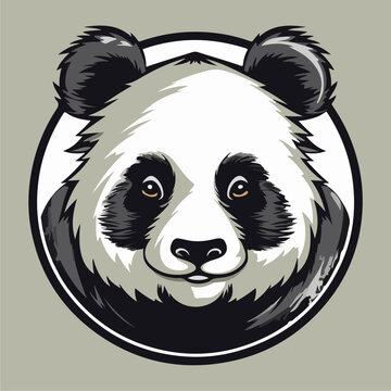 Panda Head Logo mascot wildlife animal illustration vector eps10
