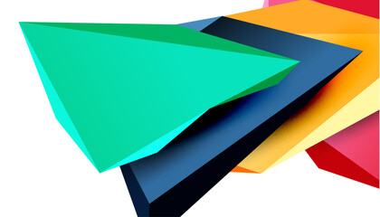 Vector 3d low poly triangle geometric design elements