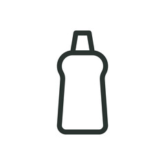 Floor cleaner bottle isolated icon, household chemicals plastic can vector icon with editable stroke