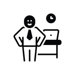 Black solid icon for executive 