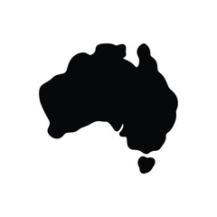 Black solid icon for australia 