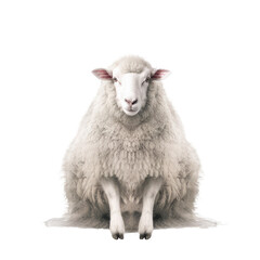 white sheep isolated on white