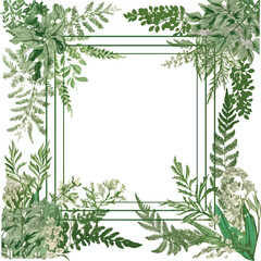 Leaf Frame Illustration nature vector border plant wedding card background