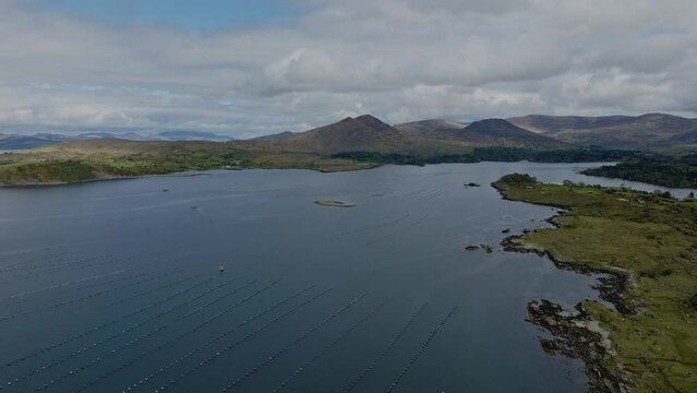 Kenmare Bay west Cork Ireland sea inlet with the Cork Kerry Mountains May morning