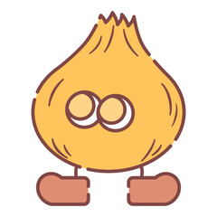 タマネギのシンプルでかわいいキャラクターイラスト