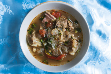 Thai hot and sour beef soup
