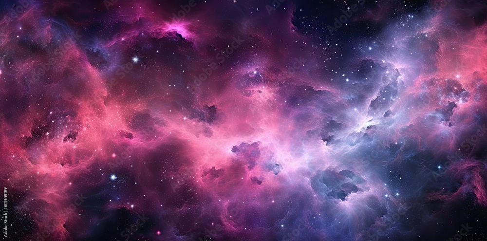Wall mural galaxy texture with stars and beautiful nebula in the background, in the style of dark pink and dark