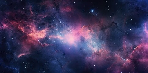 Galaxy texture with stars and beautiful nebula in the background, in the style of dark pink and dark gray. Generative AI