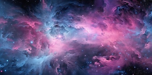 Fototapeta premium Galaxy texture with stars and beautiful nebula in the background, in the style of dark pink and dark gray. Generative AI