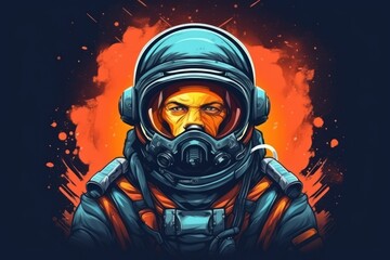 Naklejka na ściany i meble Oil painting style cosmonaut that is in space suit. Beautiful illustration picture. Generative AI