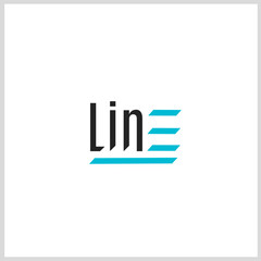 Line logo black and blue color conception with text. Vector Illustration for Icon, symbol, Logo etc