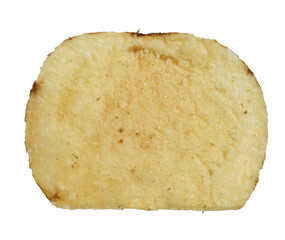 Crispy Thin Potato Chip with Sea Salt isolated. Png transprarency