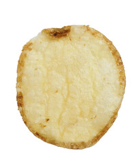 Crispy Thin Potato Chip with Sea Salt isolated. Png transprarency