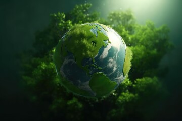 Obraz na płótnie Canvas Green Planet Concept generative ai illustration