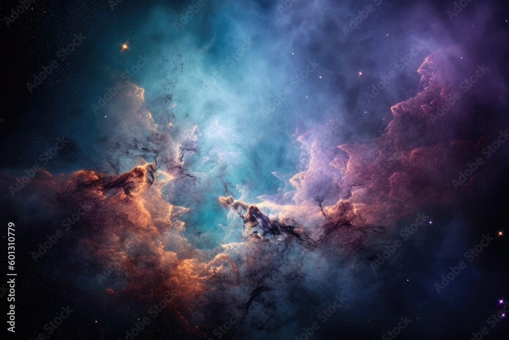 Canvas Prints vast and endless nebula, with the glow of a million stars shining through, created with generative a