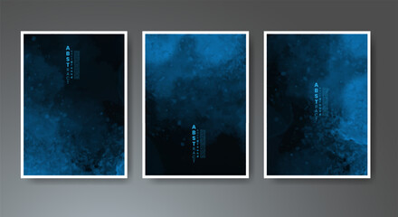 Set of creative hand painted abstract watercolor background. Design for your cover, date, postcard, banner, logo.