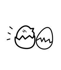 eggs and chicken line art