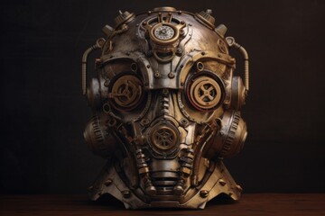 Fototapeta na wymiar Robot Cyborg Head Portrait, Generative AI Illustration
