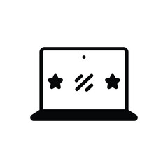 Black solid icon for laptop 