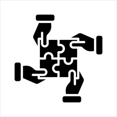 Simple solutions concept, compatibility line icon, assemble puzzle pieces, solving problem. vector illustration on white background